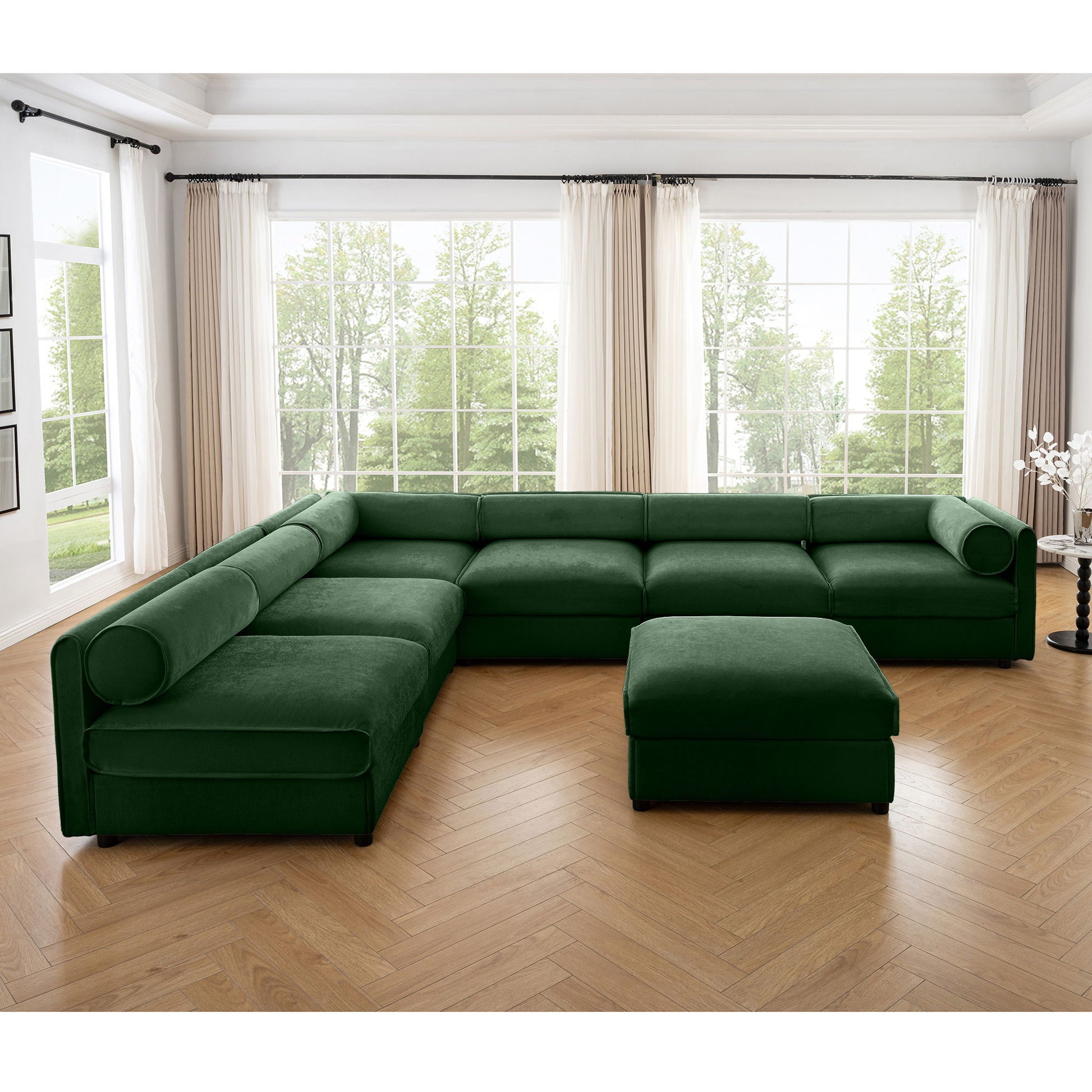 Modern Modular Sectional Sofa With Storag, Contemporary Cylindrical Design Home Essentials