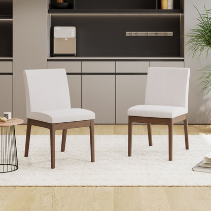 Contemporary Fabric Comfort Dining Chairs (Set of 2) Noble House