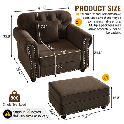 Sofa With Nailhead Trim And Rolled Armrests Home Essentials