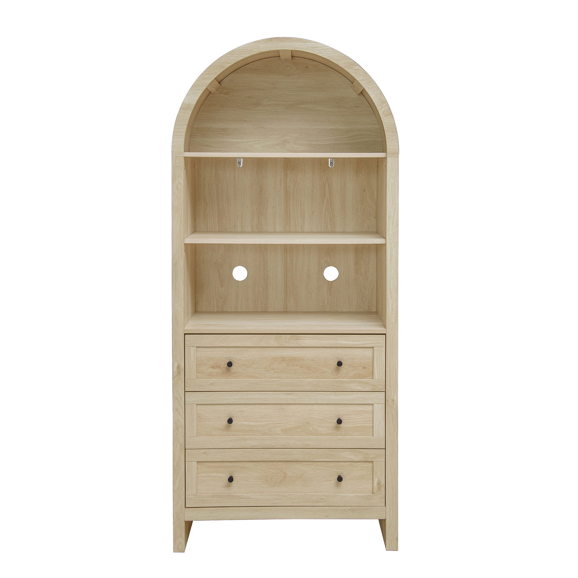 Arched Kitchen Pantry, Modern Farmhouse Wood Kitchen Storage Cabinets, Arched Storage Display Cabinet With Adjustable Shelves, Versatile Cupboard For Kitchen, Dining Room, Living Room - Natural Home Essentials