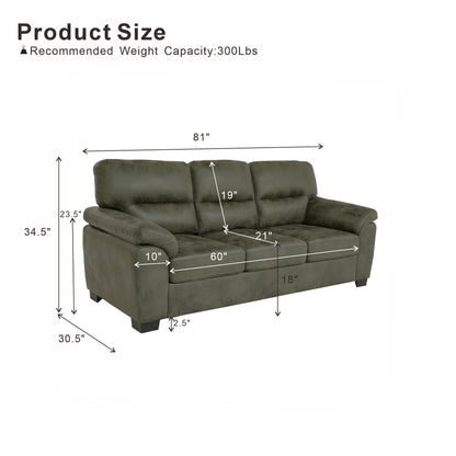 3 Seater Sofa With Padded Armrests And Triangular Leg Home Essentials