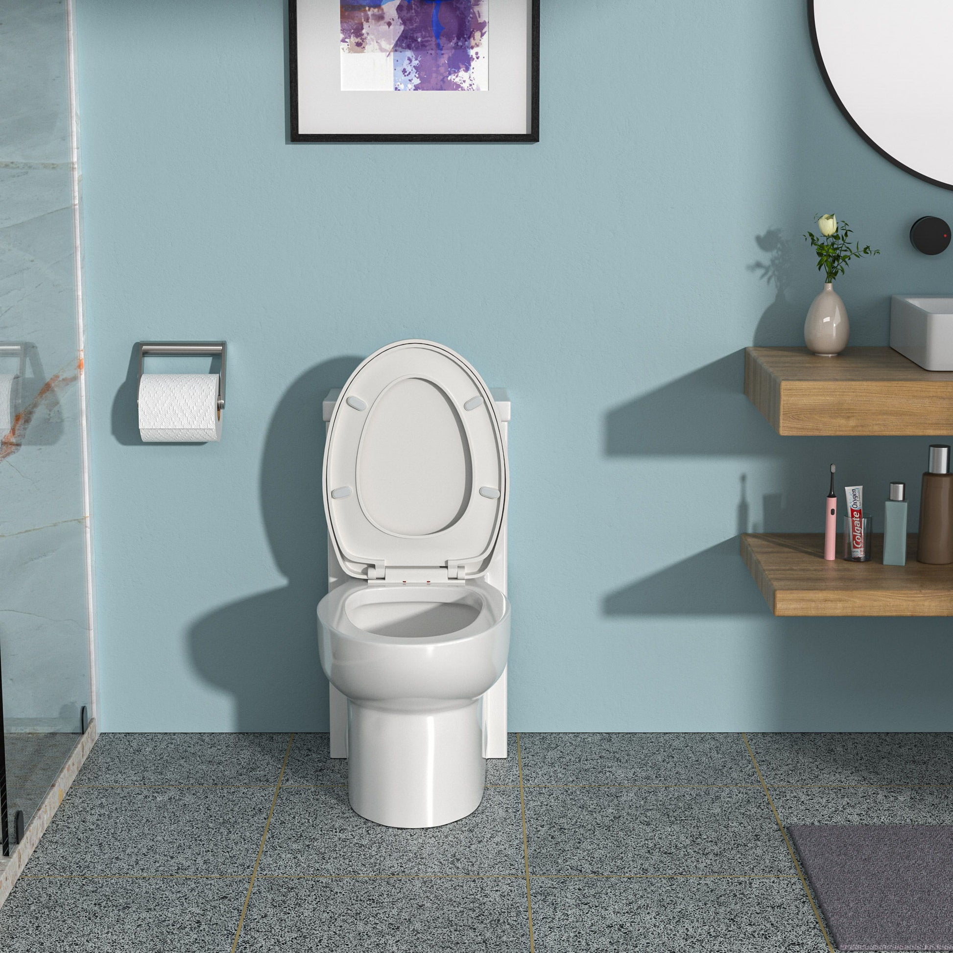 1 Piece Toilet With Dual Flush And Soft Closing Seat - White Daily Nest