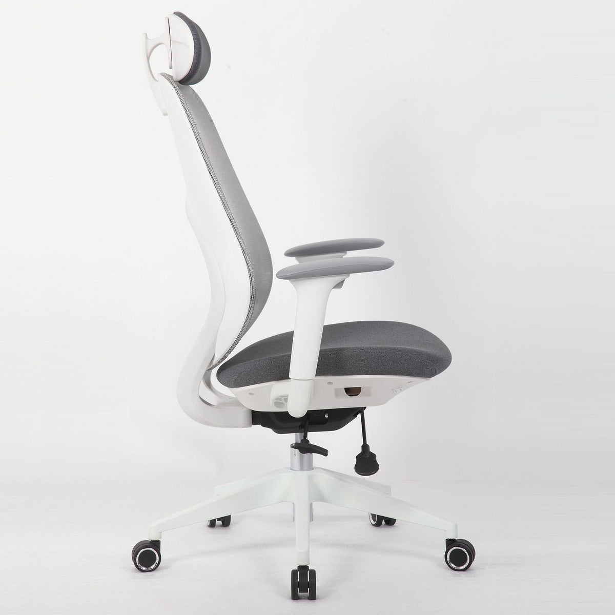 Office High Back Swivel Desk Chair With Height Adjustable Backrest, 3 Tilt Lock & Rotatable Headrest - Milk White Home Essentials