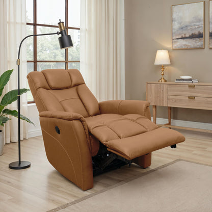 Oslo - Power Recliner With Manual Adjustable Headrest And Power Footrest - Brown Home Essentials