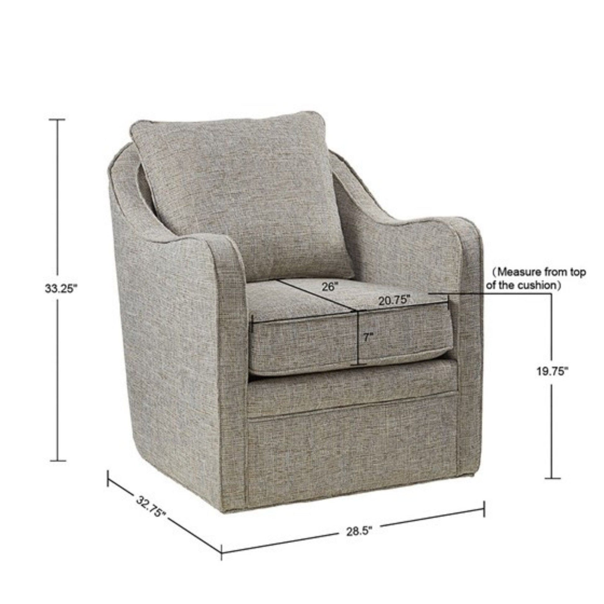 Wide Seat Arm Chair With 360 Degree Rotation JLA