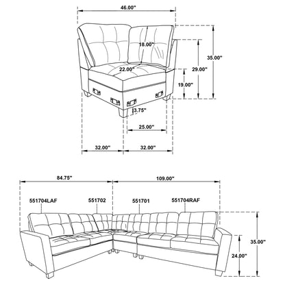 Creston - Upholstered Sectional Sofa Furniture Max