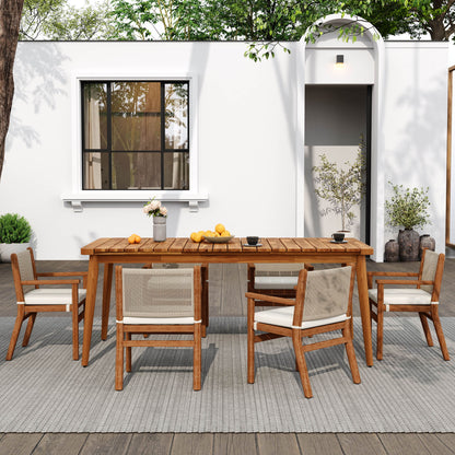 Dining Table 8 Person Outdoor Table, Farmhouse Furniture For Patio, Garden, Backyard - Teak Noble House