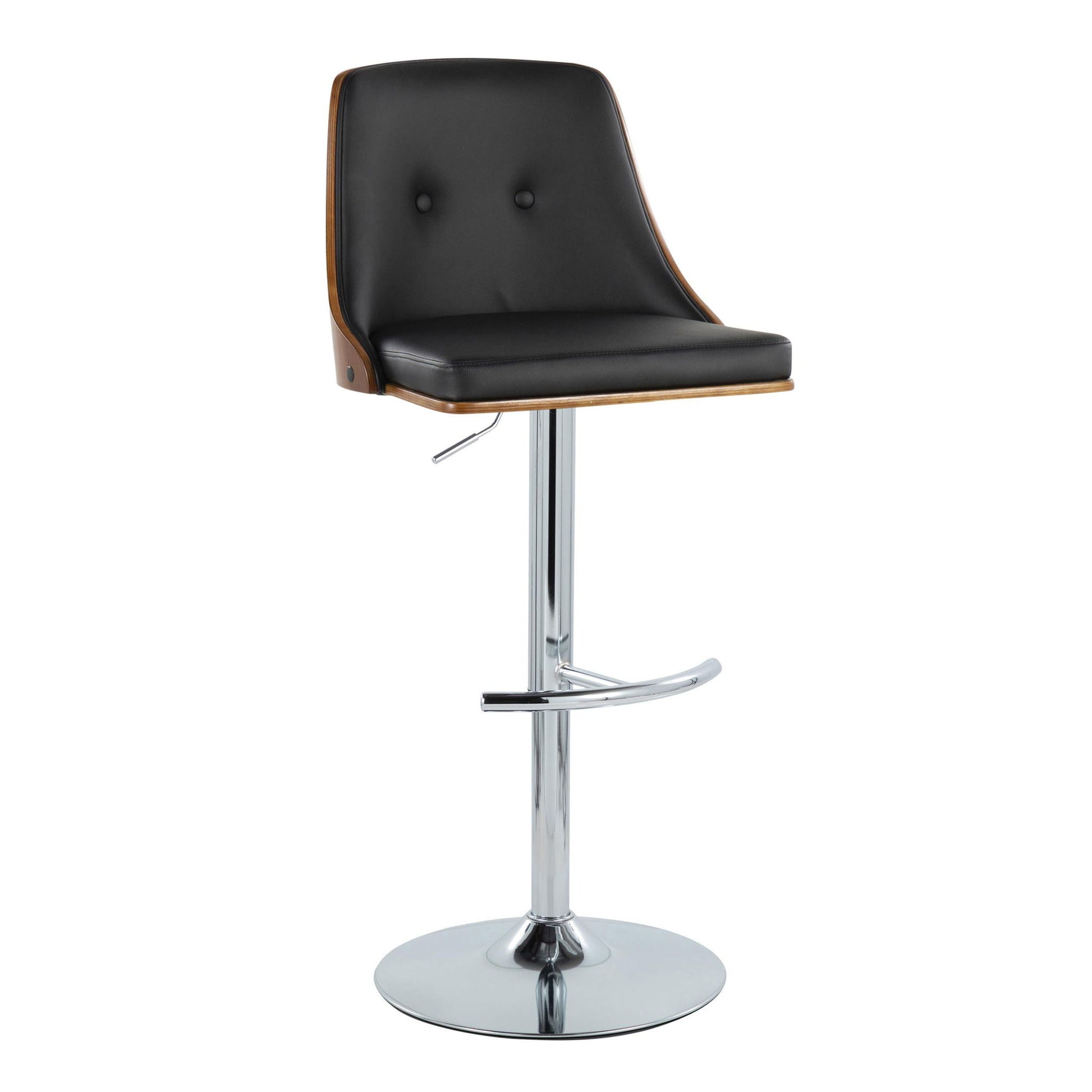 Gianna - Mid Century Modern Adjustable Barstool With Swivel With Rounded T Footrest (Set of 2) Lumi Source