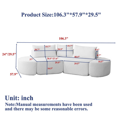 V - Shaped Modular Sofa Set With 3 Pillow Home Essentials