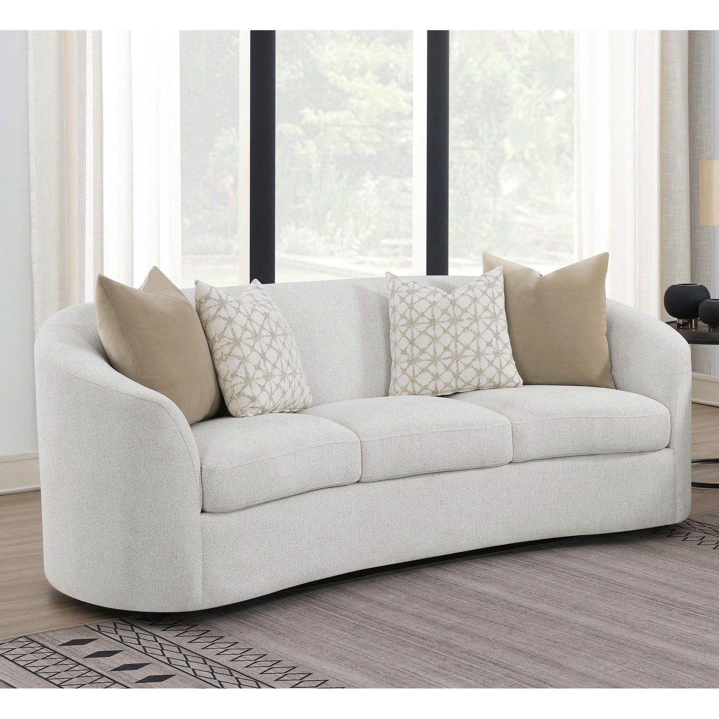 Rory - Sloped Arms Sofa With Pillows - Ivory Furniture Max