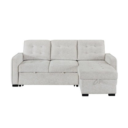 Gustavo - Sofa, Pull Out Bed, Storage Chaise, USB And Cup Holders - Beige Global Furniture USA