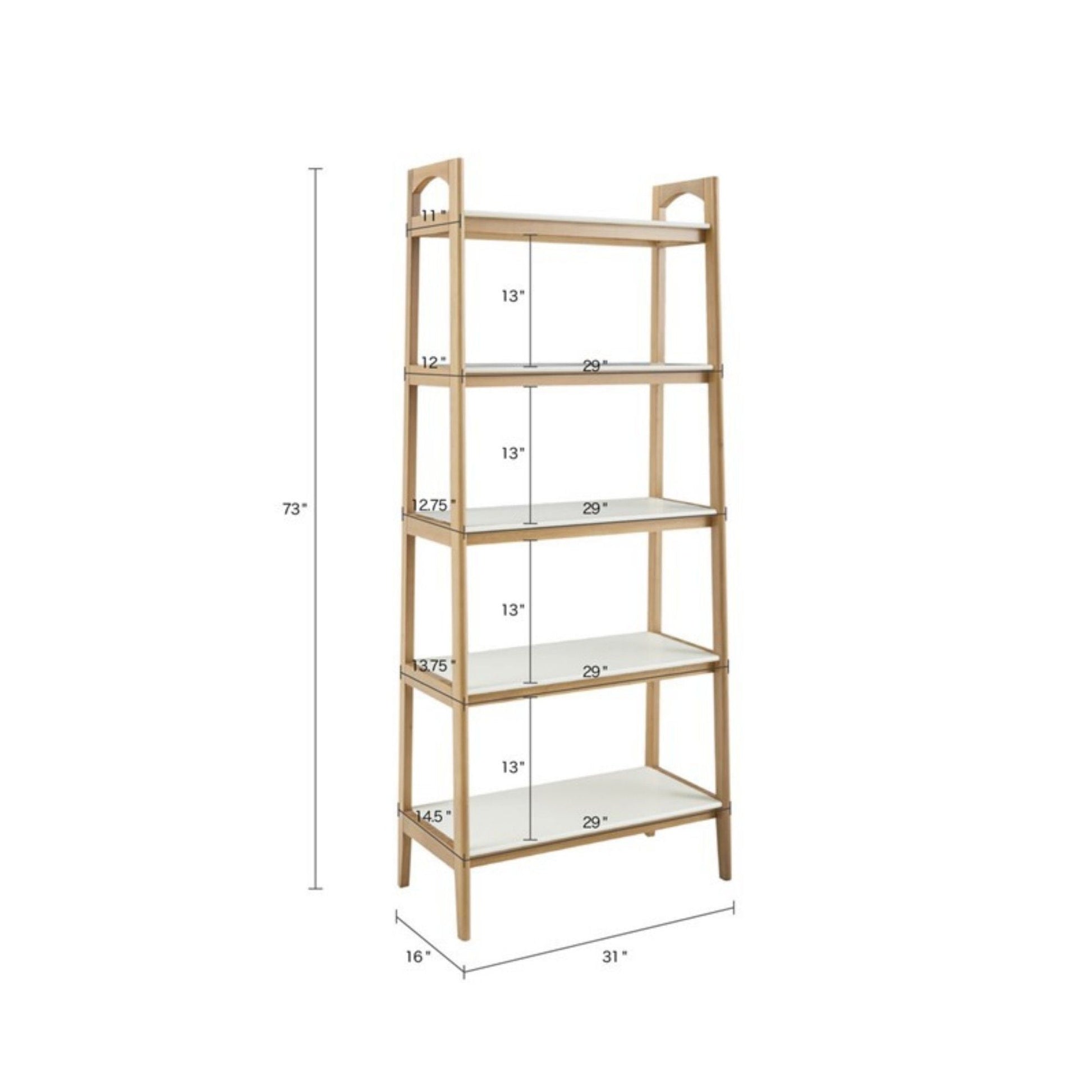 Parker - Bookcase With 5 Shelves - Off White / Natural JLA