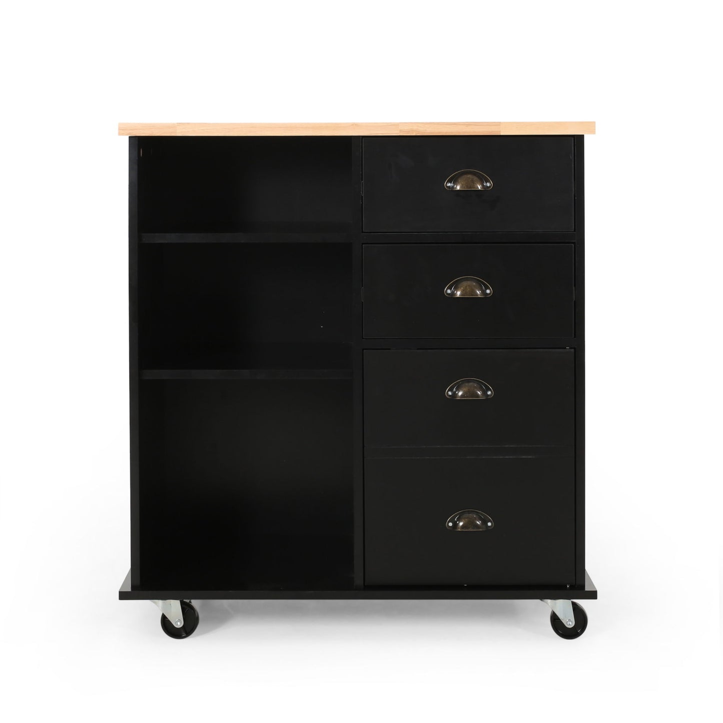 Yohaan - Contemporary Kitchen Cart With Wheels Noble House