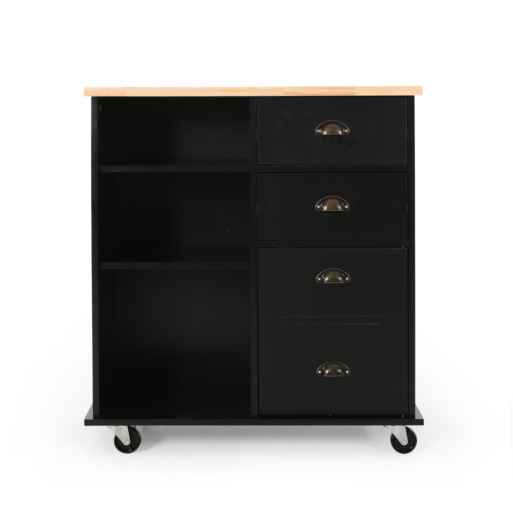 Yohaan - Contemporary Kitchen Cart With Wheels Noble House