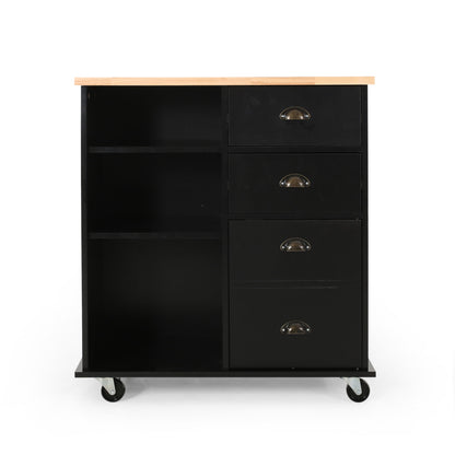 Yohaan - Contemporary Kitchen Cart With Wheels Noble House