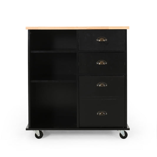 Yohaan - Contemporary Kitchen Cart With Wheels Noble House