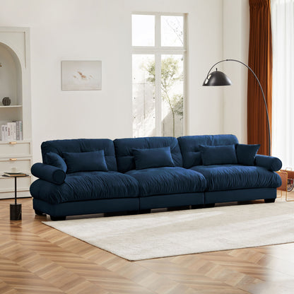 Modern Oversize Sofa With Cloud Like Comfort, Featuring Waist And Throw Pillows Home Essentials