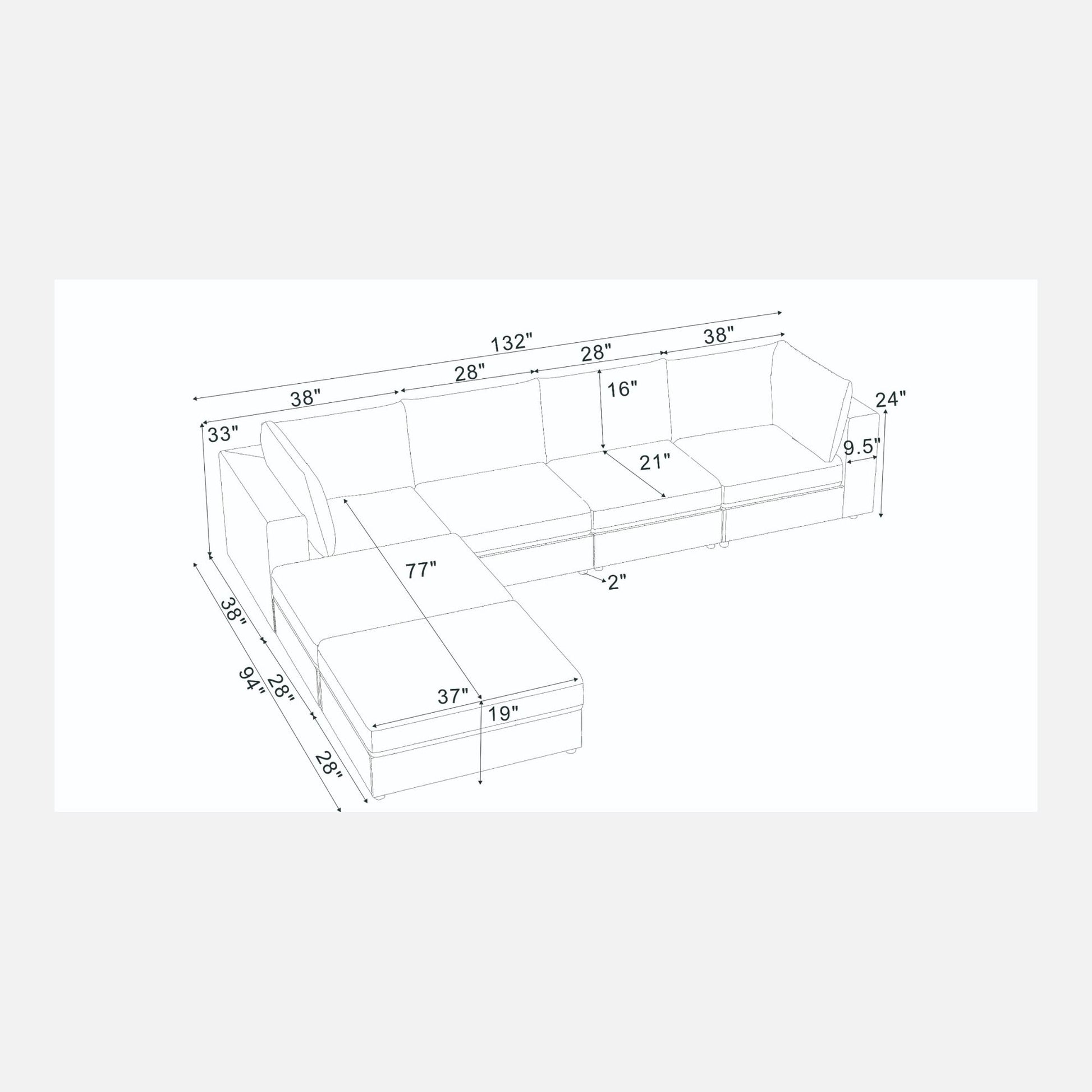 Modern Reversible Modular Sectional Home Essentials