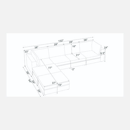 Modern Reversible Modular Sectional Home Essentials