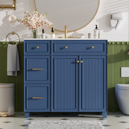 Bathroom Vanity With Sink, Soft Close Doors, Adjustable Shelves Hearth and Haven