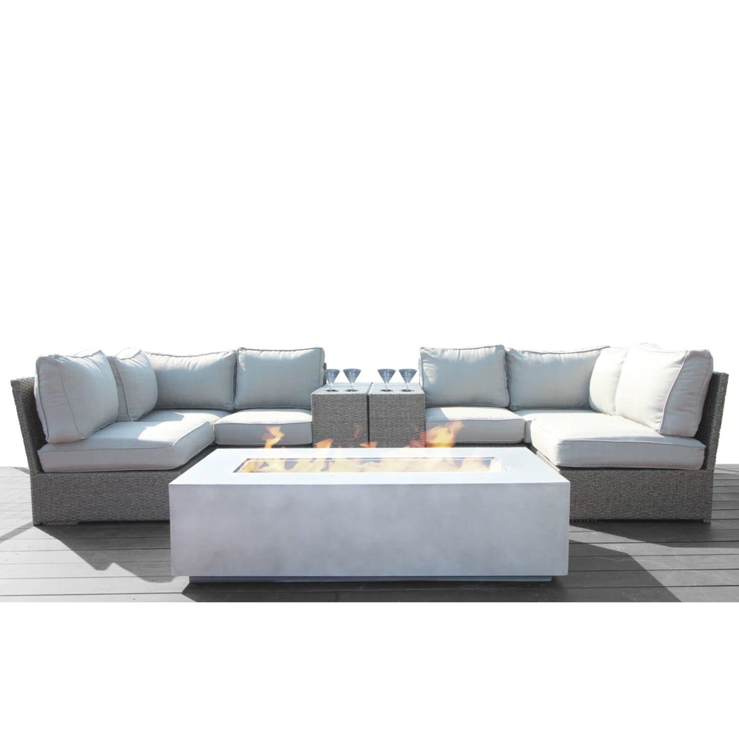 Outdoor Elegance Conversation Set With Fire Pit LSI Patio Furniture