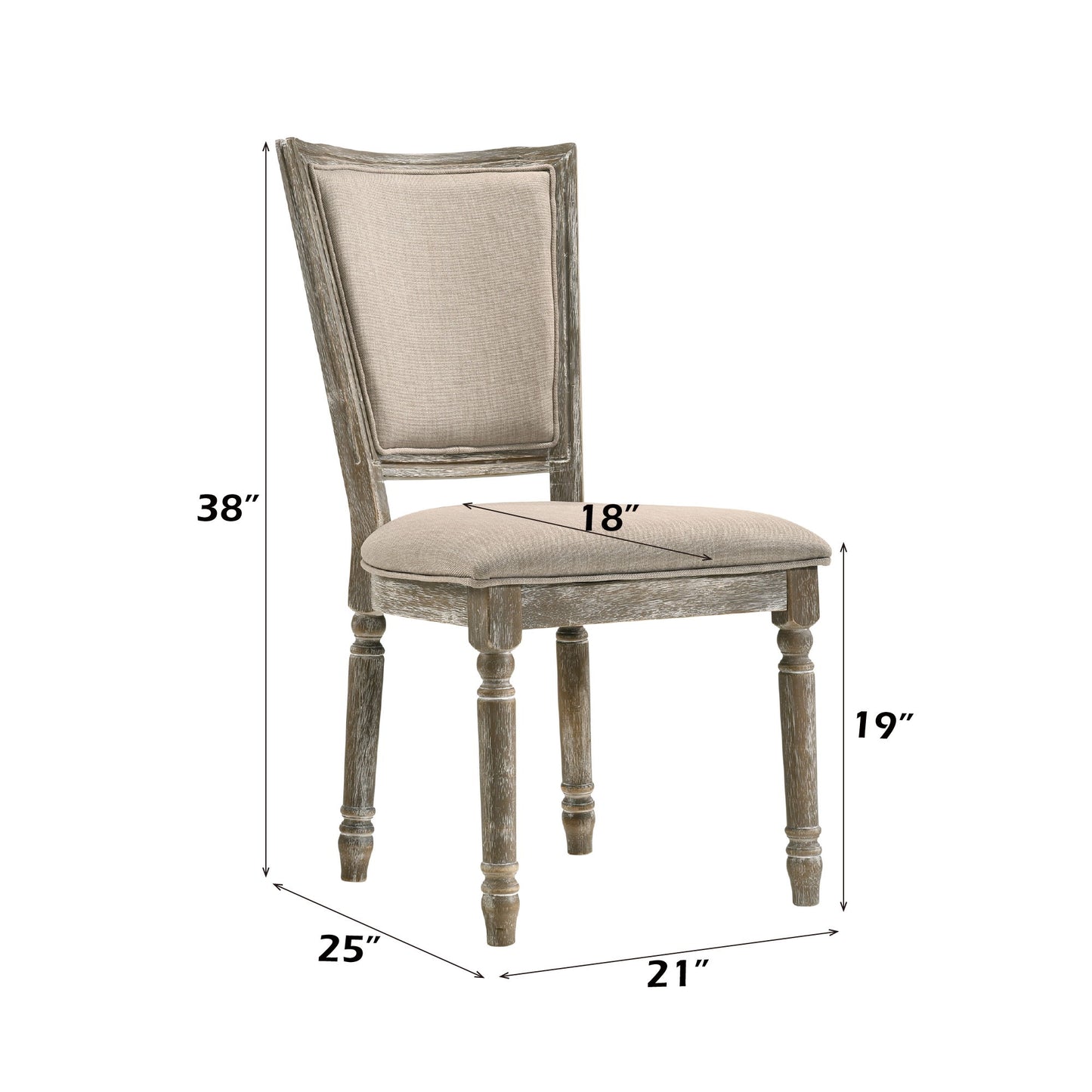 Gabrian - Two Tone, Reclaimed Side Chair (Set of 2) - Beige / Gray Acme