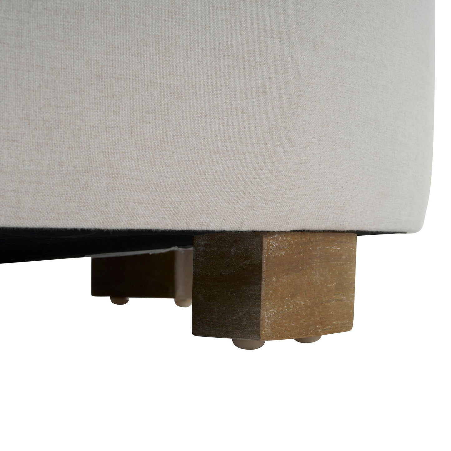 Round Ottoman, Minimalist Footstool - White Noble House
