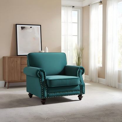 Upholstered Accent Armchair With Turned Legs For Living Room US Pride