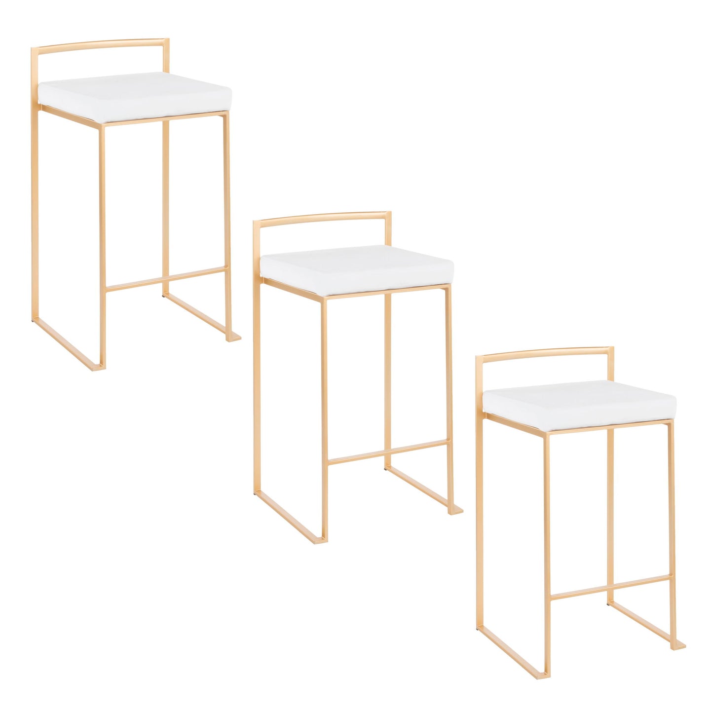 Fuji - Contemporary / Glam Design Counter Stool (Set of 2) Lumi Source
