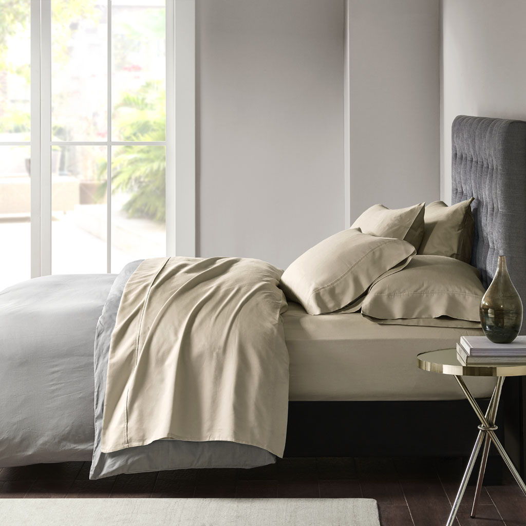King 800 Thread Count Sheet Set - Khaki Madison Park