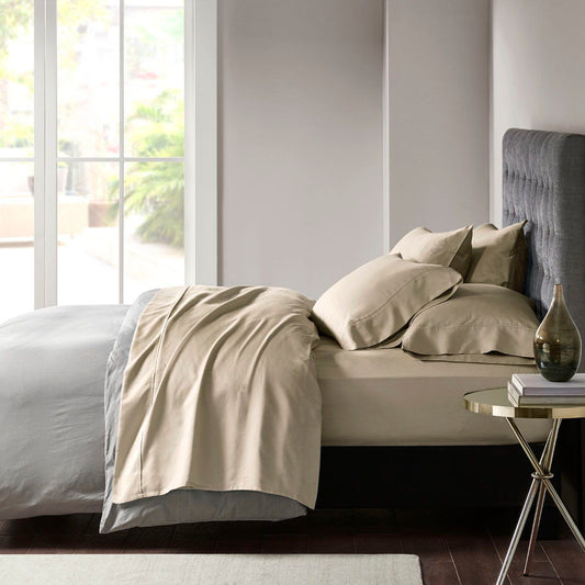 Queen 800 Thread Count Sheet Set - Khaki Madison Park