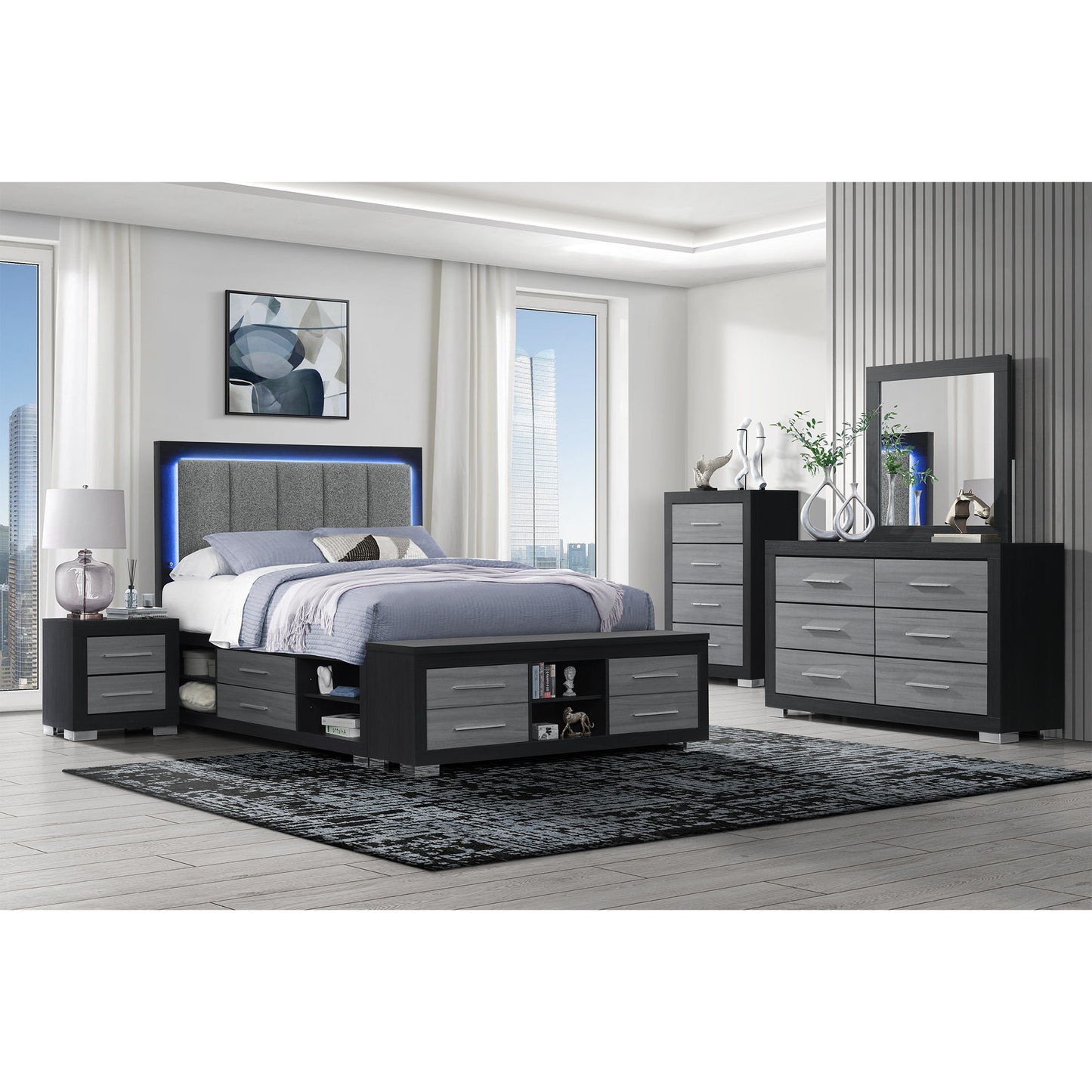 Elsa - 2 Toned And Chest With Bar Handle Global Furniture USA