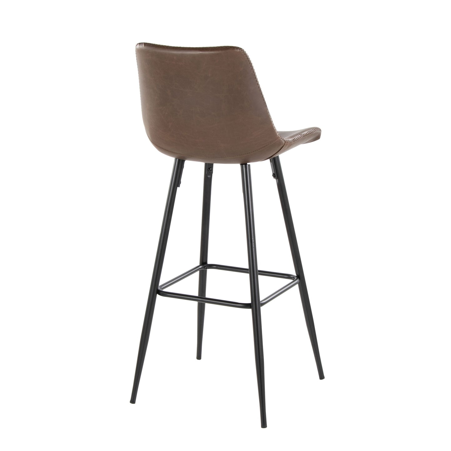 Durango - Industrial / Urban Fixed Height Barstool Square Footrest (Set of 2) - Black / Espresso Lumi Source
