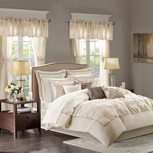 Joella - California King 24 Piece Room In A Bag - Ivory Madison Park Essentials