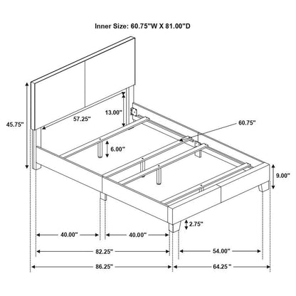 Dorian - Upholstered Panel Bed CoasterEveryday