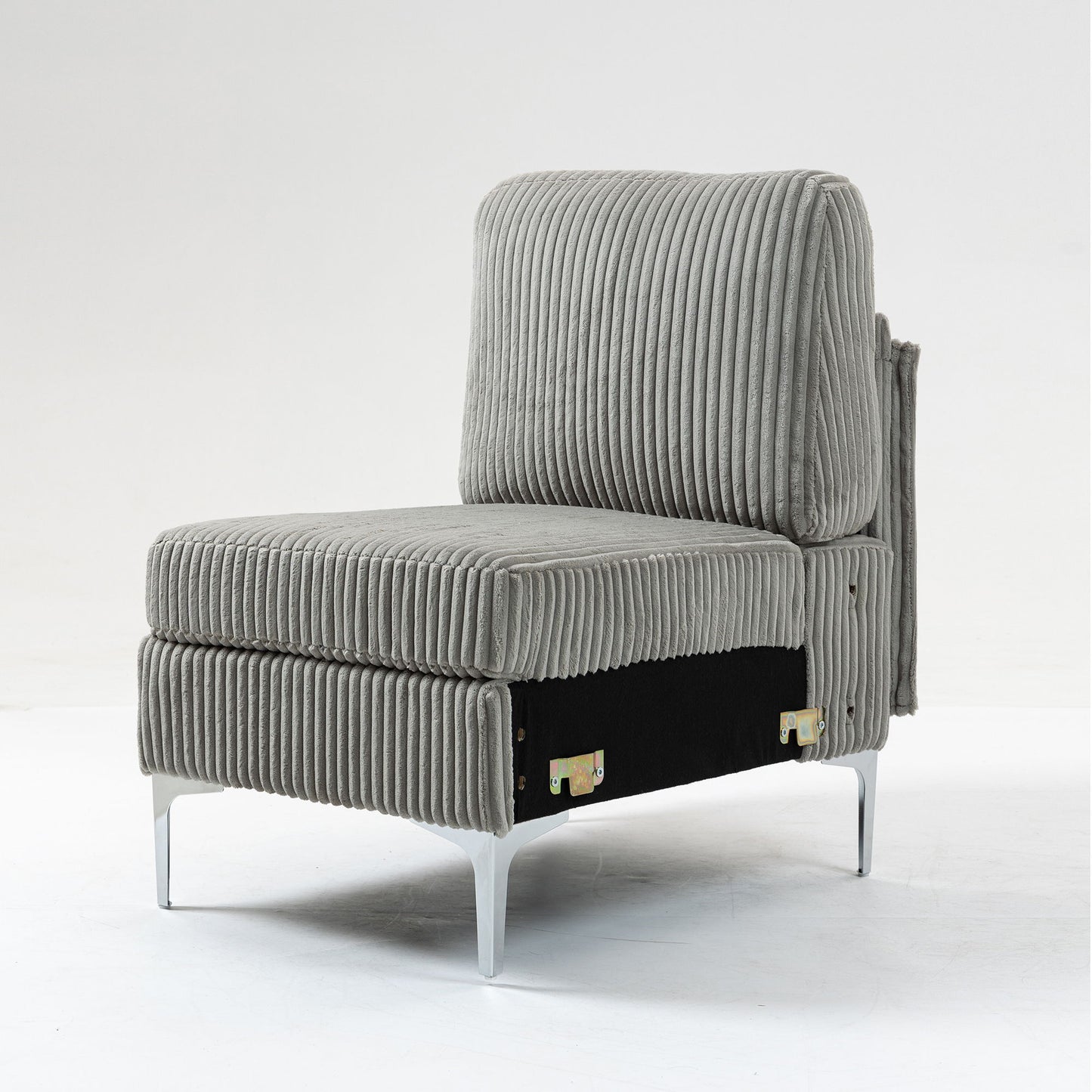 Single Couch Modular Armless Accent Chair With Back Cushion Home Essentials
