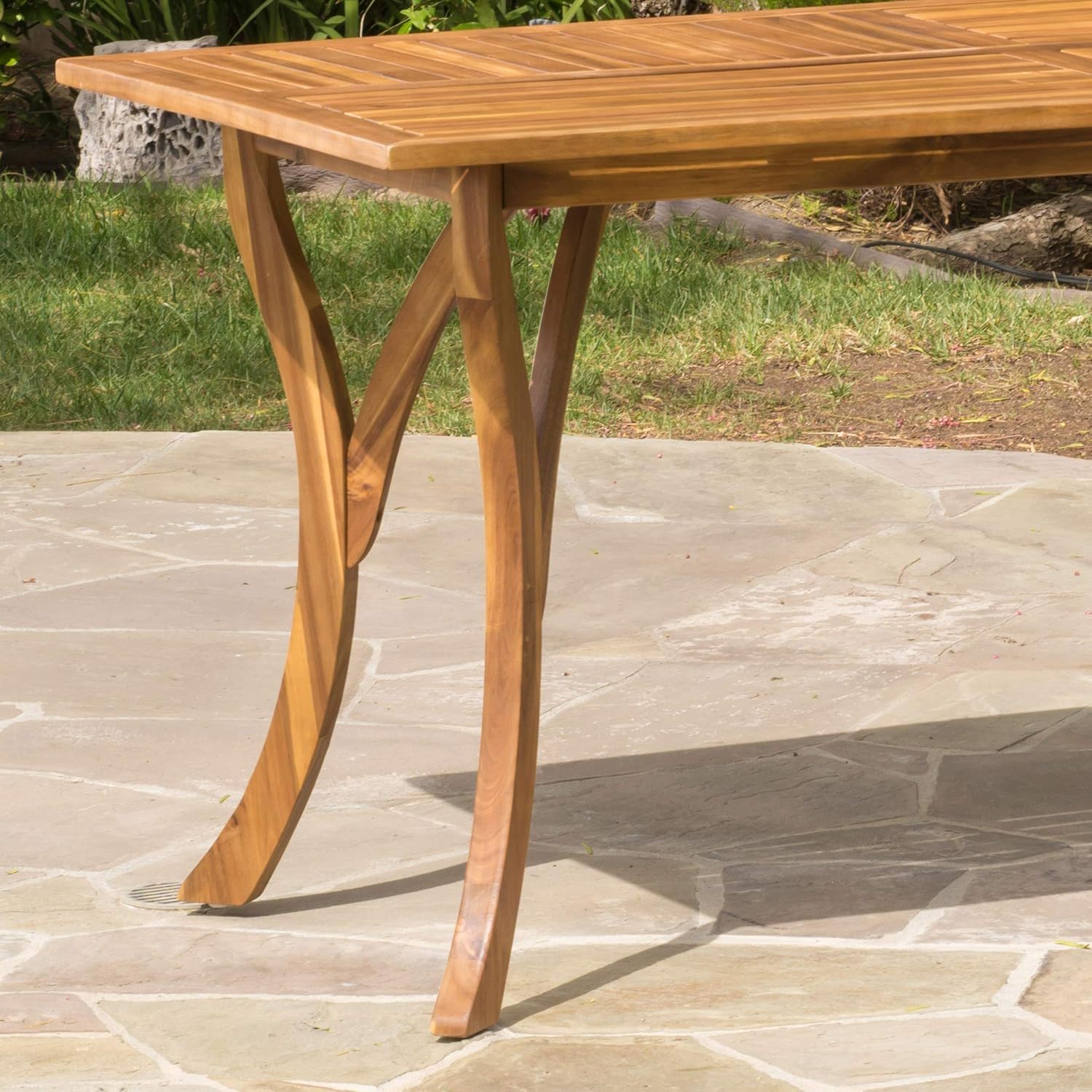Outdoor Hermosa 7 Piece Wood Dining Set With Cushions - Teak Noble House