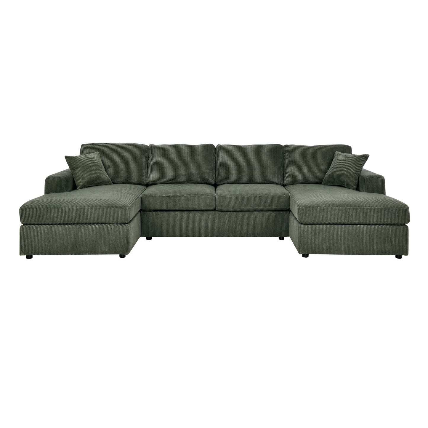 3 Piece Corduroy Double Chaise Sectional Sofa The Soft House
