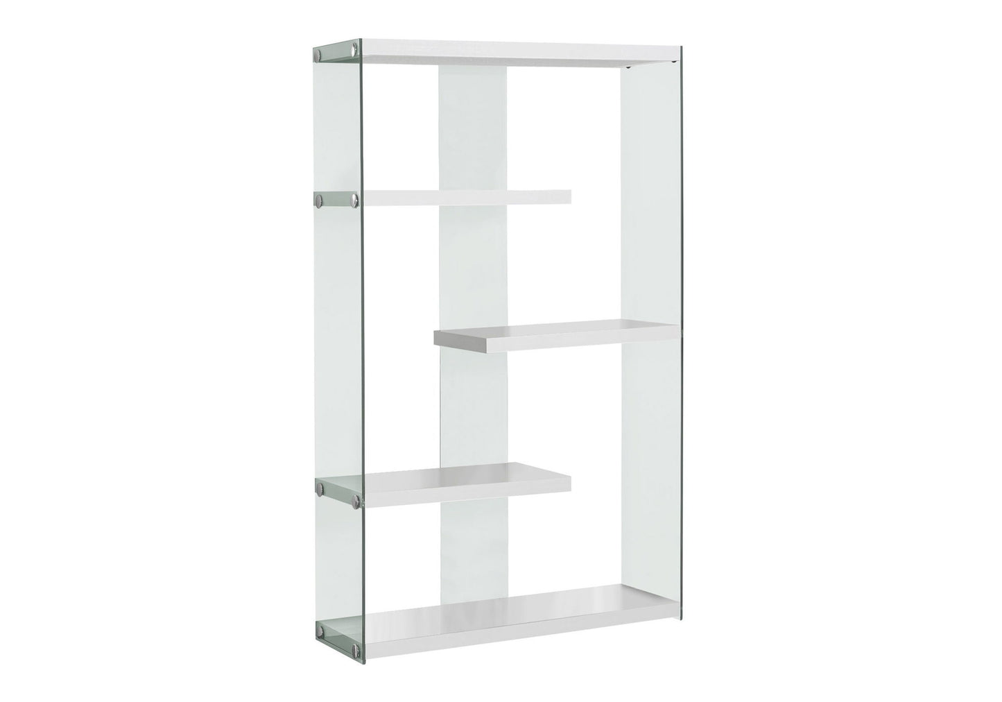 Bookshelf, Bookcase, Etagere, 5 Tier, Office, Glossy Contemporary & Modern - White 8th Street