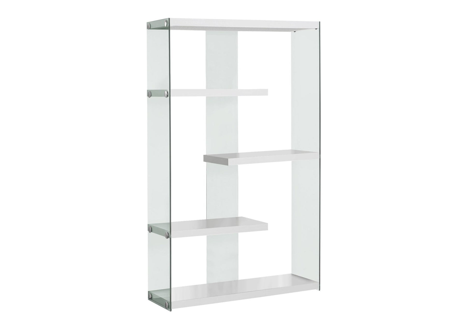 Bookshelf, Bookcase, Etagere, 5 Tier, Office, Glossy Contemporary & Modern - White 8th Street