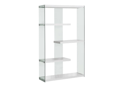Bookshelf, Bookcase, Etagere, 5 Tier, Office, Glossy Contemporary & Modern - White 8th Street