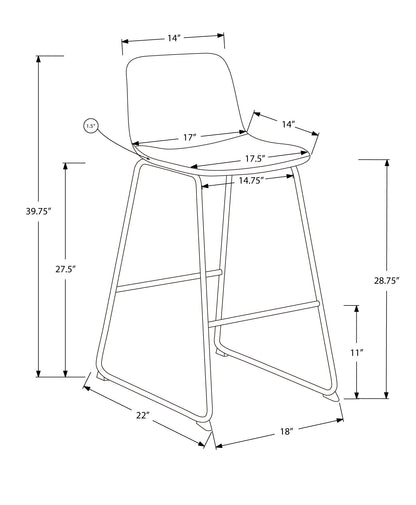 Office Chair, Bar Height, Standing, Computer Desk, Work, Leather Look, Contemporary, Modern 8th Street