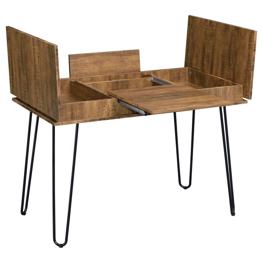 Sheeran - Writing Desk With Storage - Rustic Amber CoasterEveryday