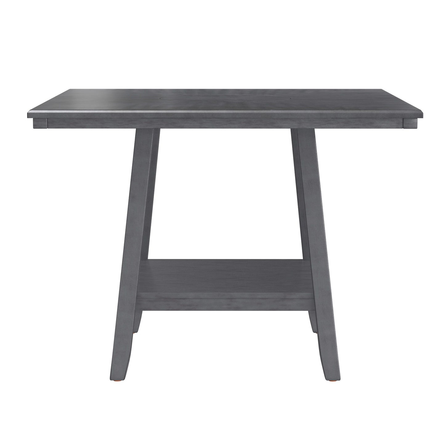 Counter Height Dining Table With Tapered Base And Lazy Susan - Gray Home Essentials