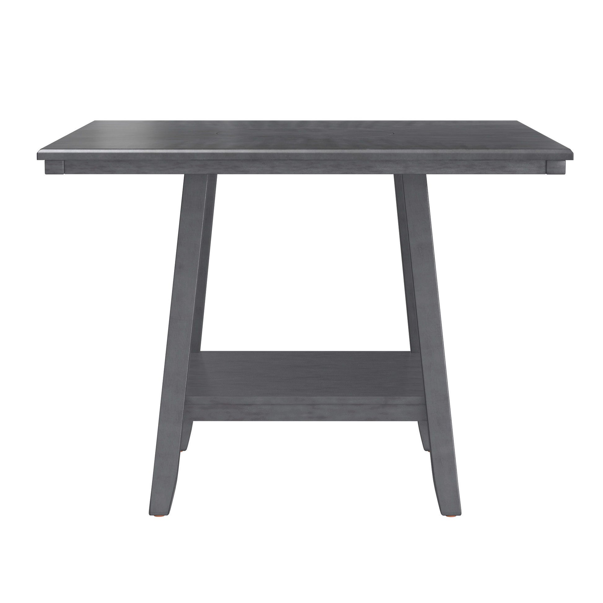 Counter Height Dining Table With Tapered Base And Lazy Susan - Gray Home Essentials