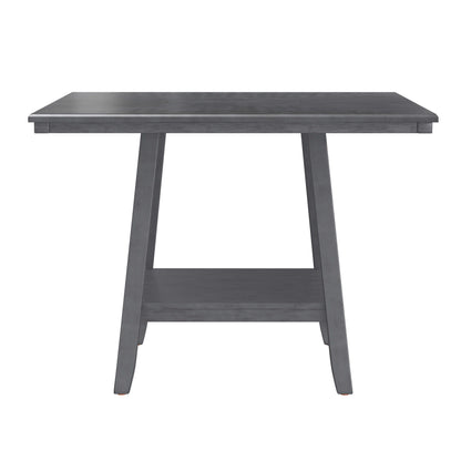 Counter Height Dining Table With Tapered Base And Lazy Susan - Gray Home Essentials