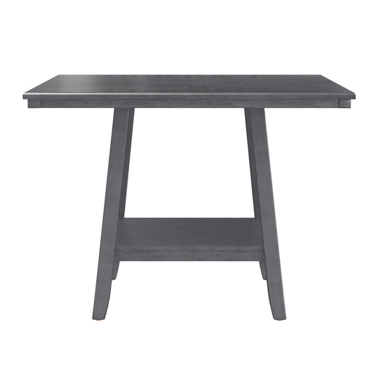 Counter Height Dining Table With Tapered Base And Lazy Susan - Gray Home Essentials