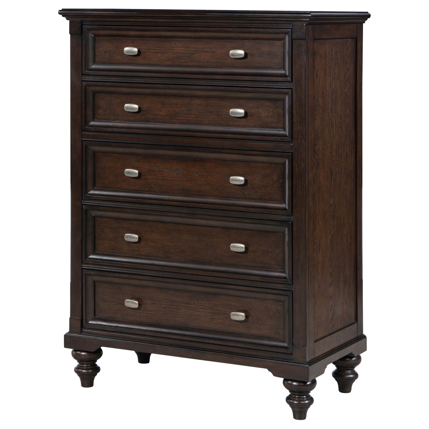 Berwick - 5 Drawer Chest With Felt Lined Top Drawers - Dark Oak Furniture Max