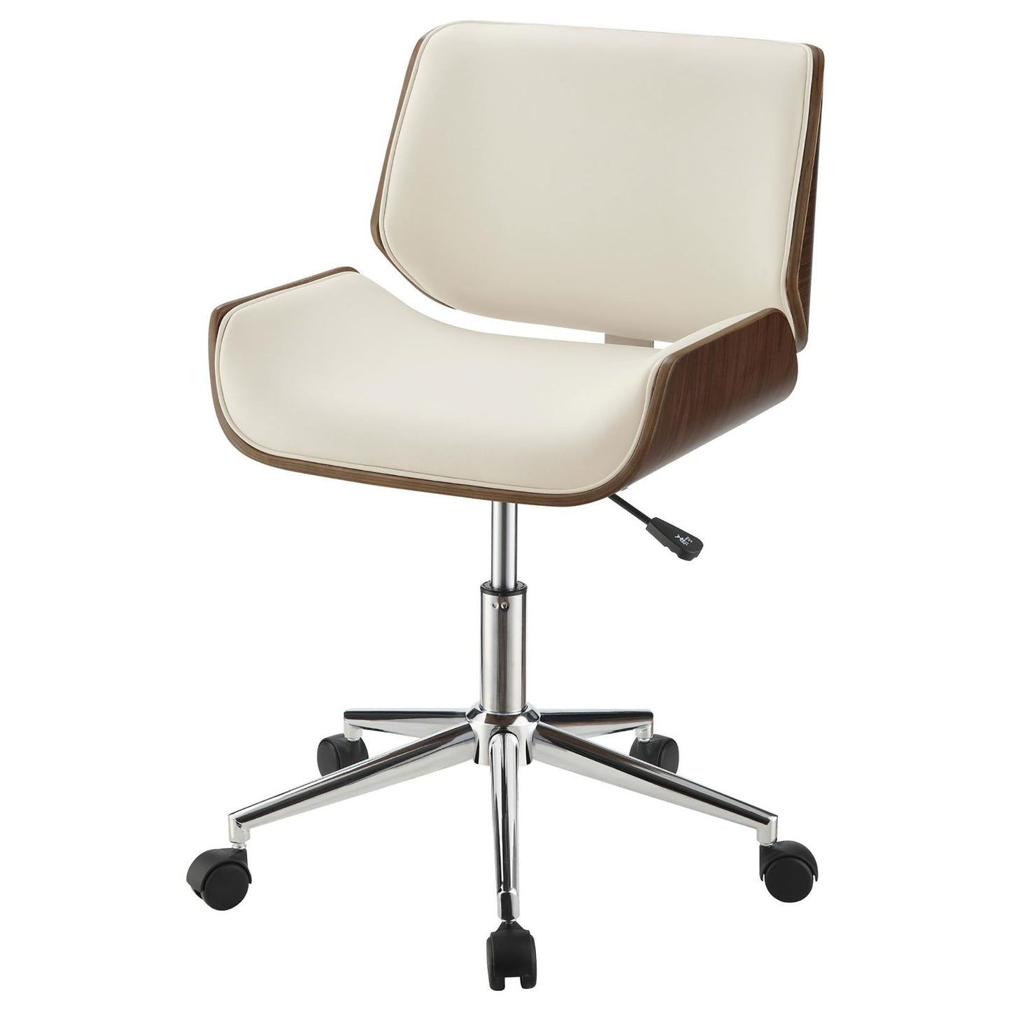 Ecru Swivel Office Chair Adjustable Height - Beige Furniture Max