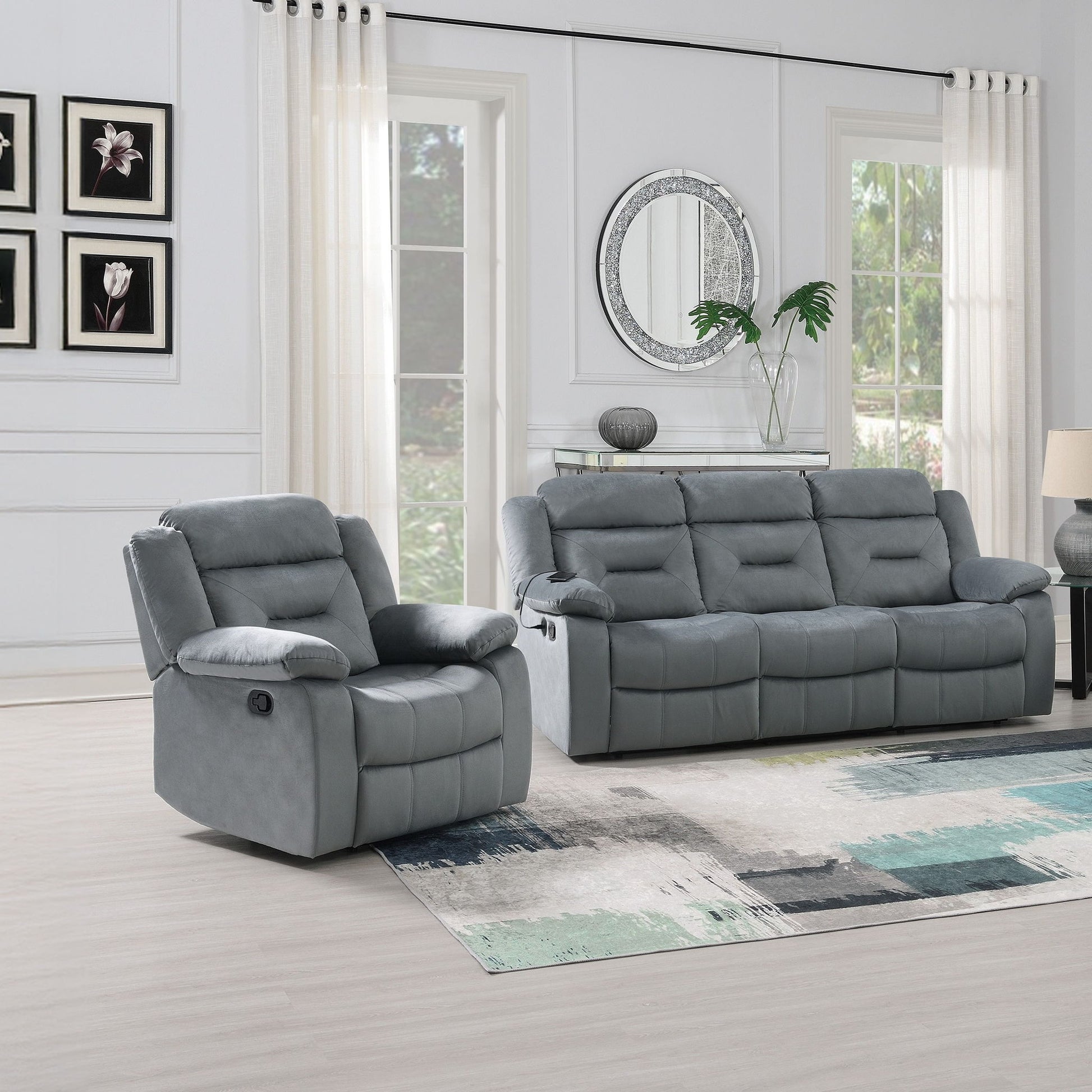 Contemporary Living Room Set With Pillow Arms And Headrest Support Home Essentials